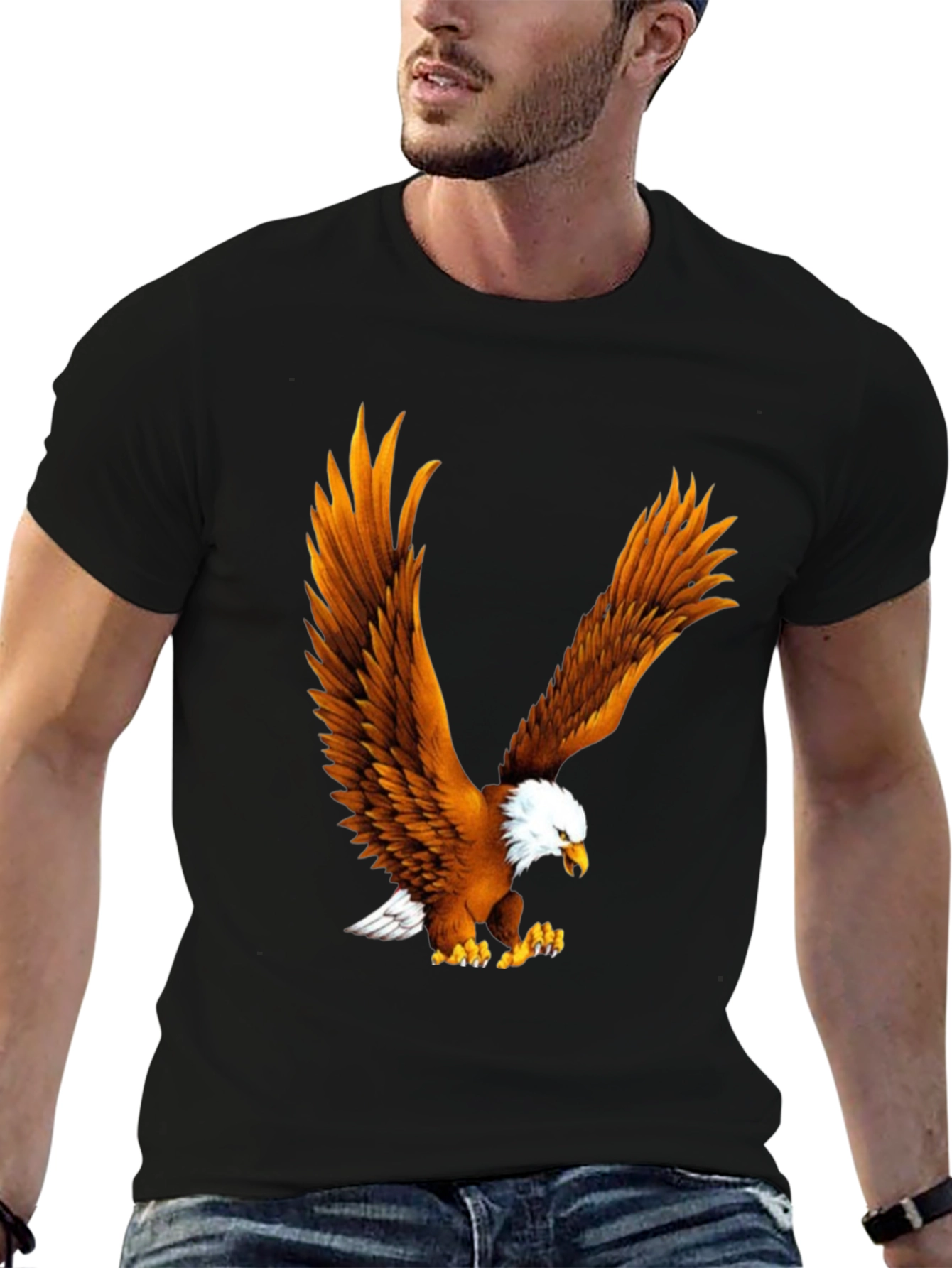 Eagle Print Black T-Shirt