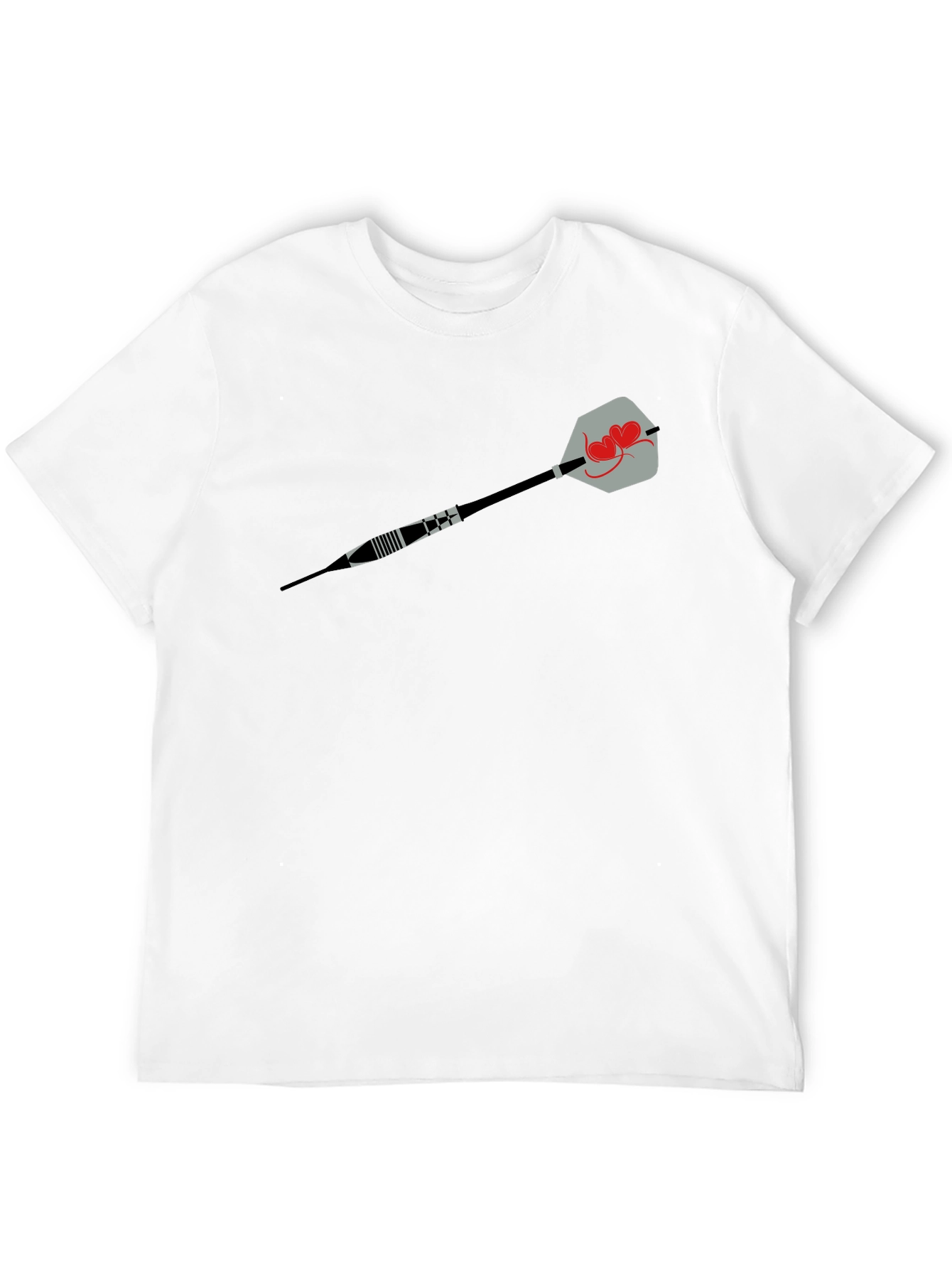 Heart Dart Graphic Tee - Black Cotton Comfort