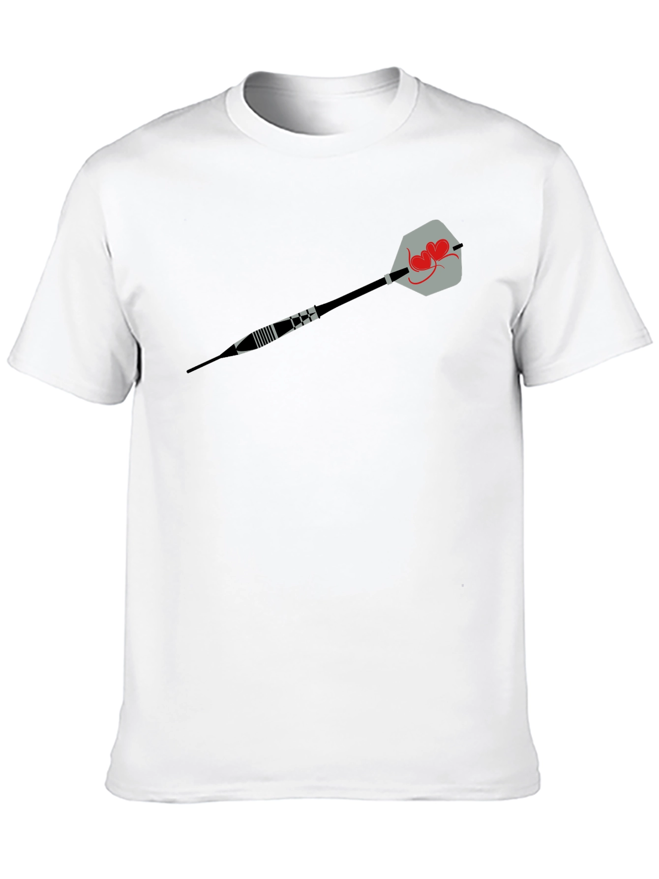 Heart Dart Graphic Tee - Black Cotton Comfort