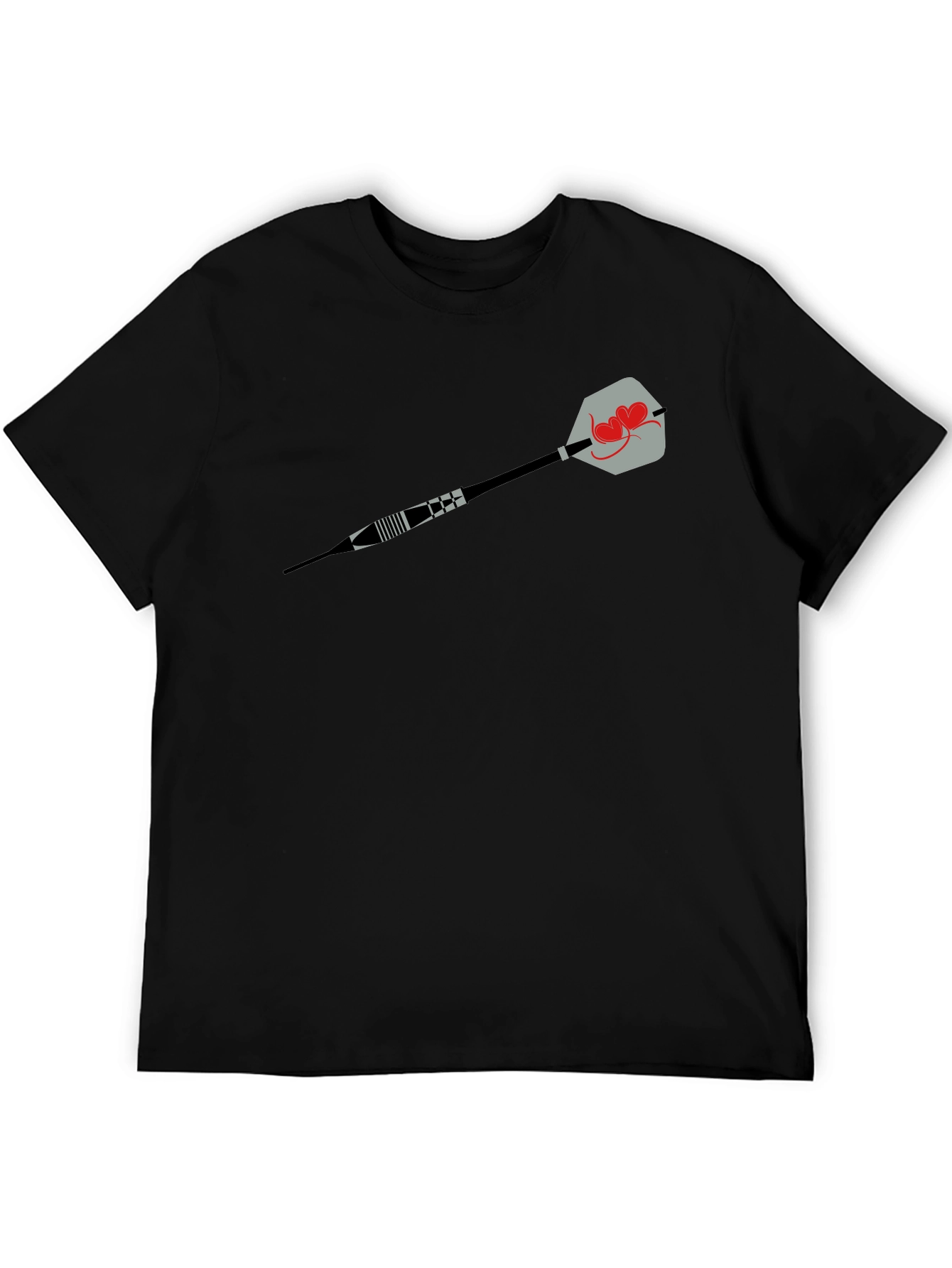 Heart Dart Graphic Tee - Black Cotton Comfort
