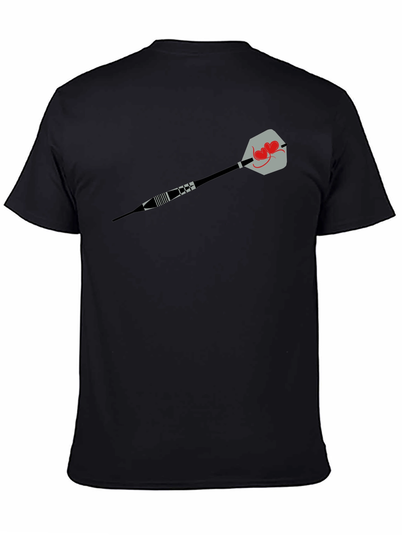 Heart Dart Graphic Tee - Black Cotton Comfort