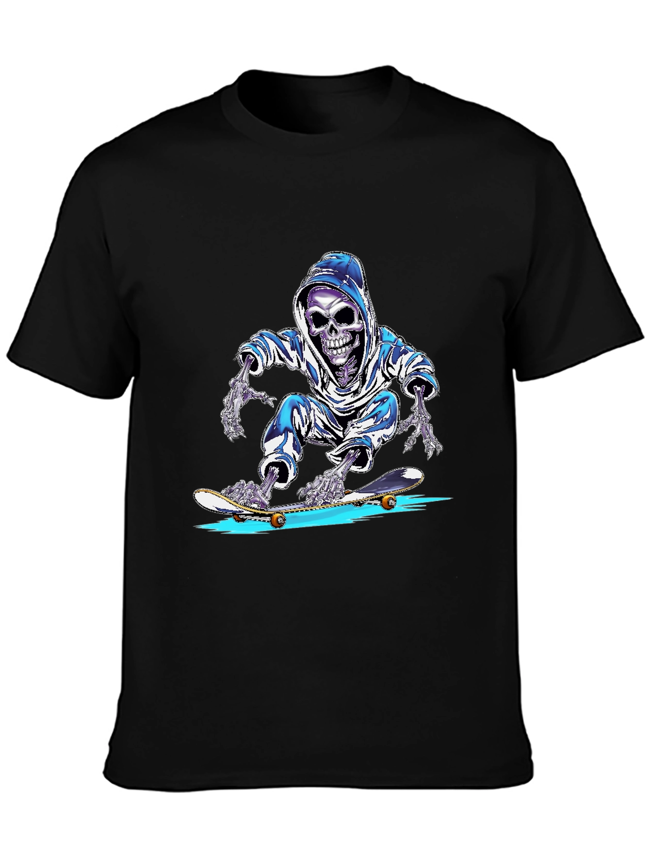 Skateboarding Skeleton Graphic T-Shirt