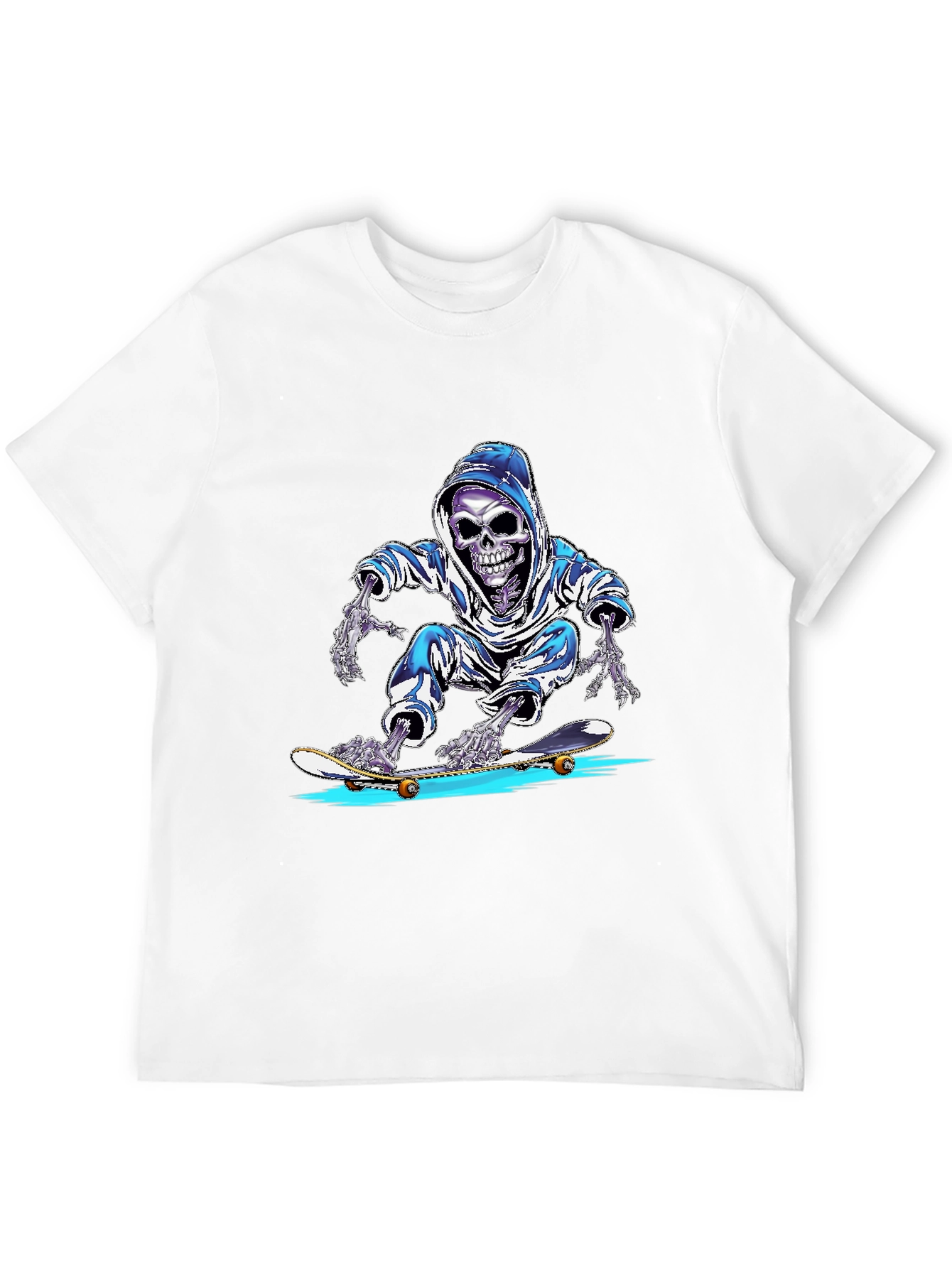 Skateboarding Skeleton Graphic T-Shirt