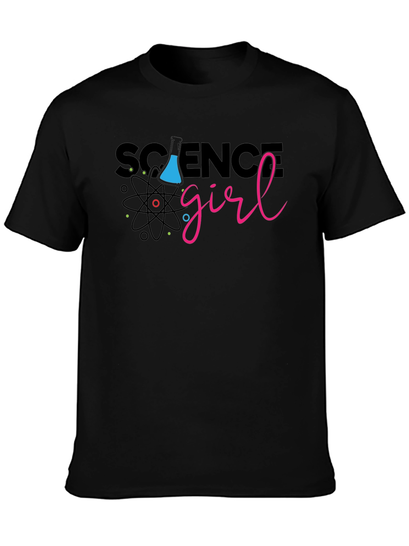 Science Girl T-Shirt - Black Cotton Tee
