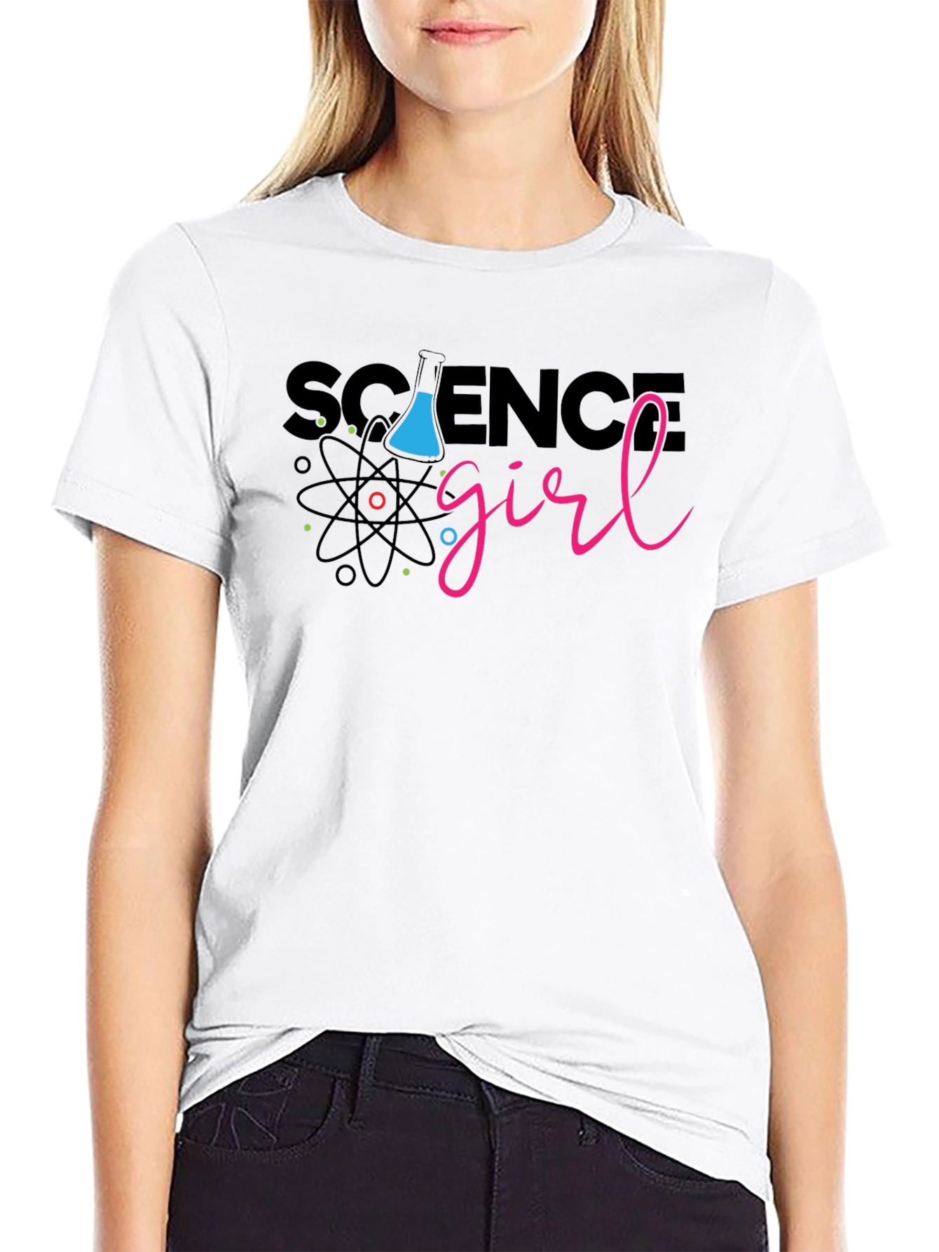 Science Girl T-Shirt - Black Cotton Tee