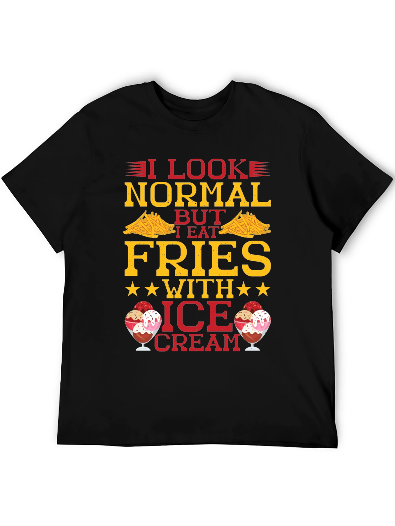 Funny Fries & Ice Cream Graphic T-Shirt