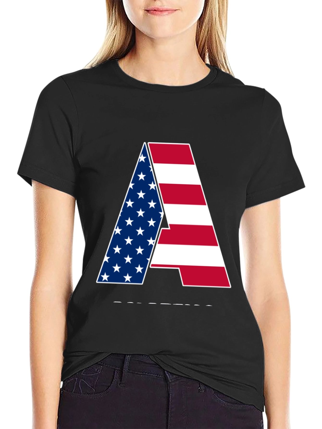 American Flag Letter Graphic Tee