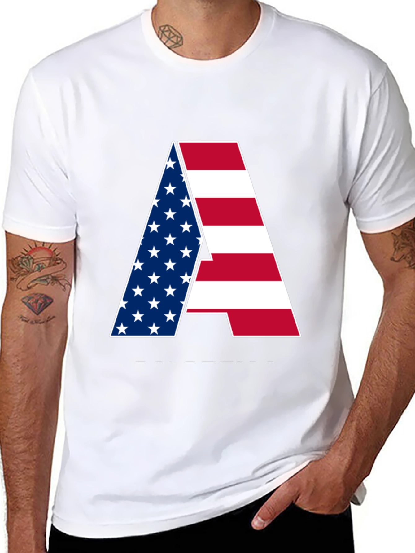 American Flag Letter Graphic Tee