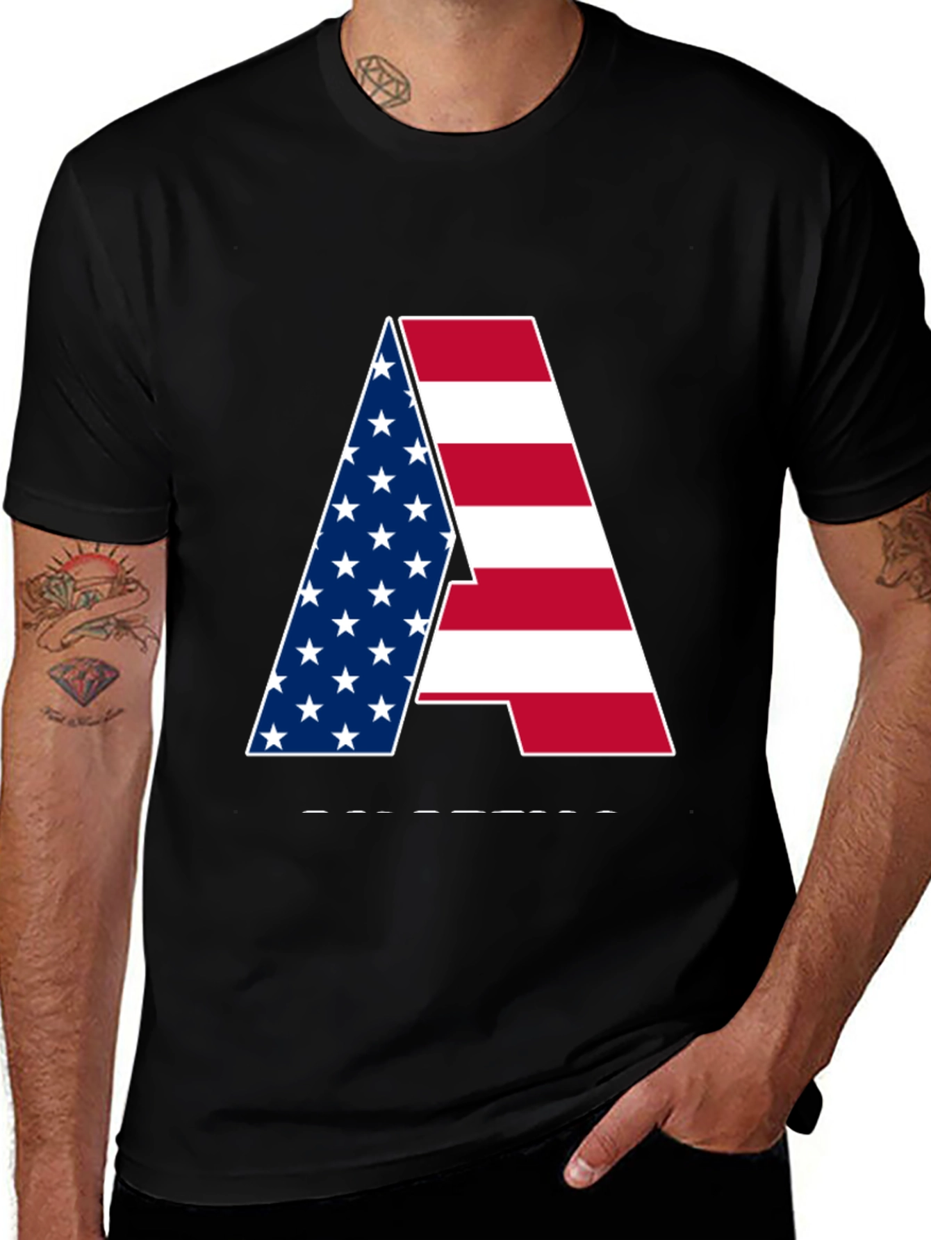 American Flag Letter Graphic Tee