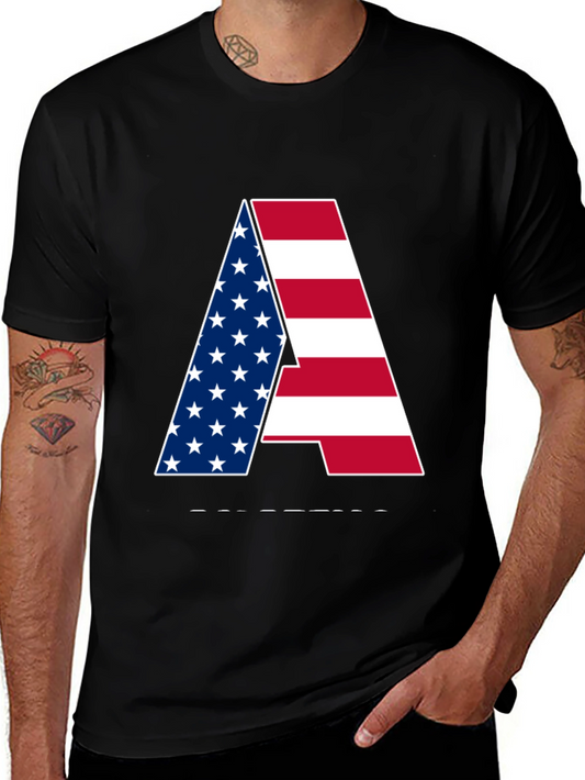 American Flag Letter Graphic Tee
