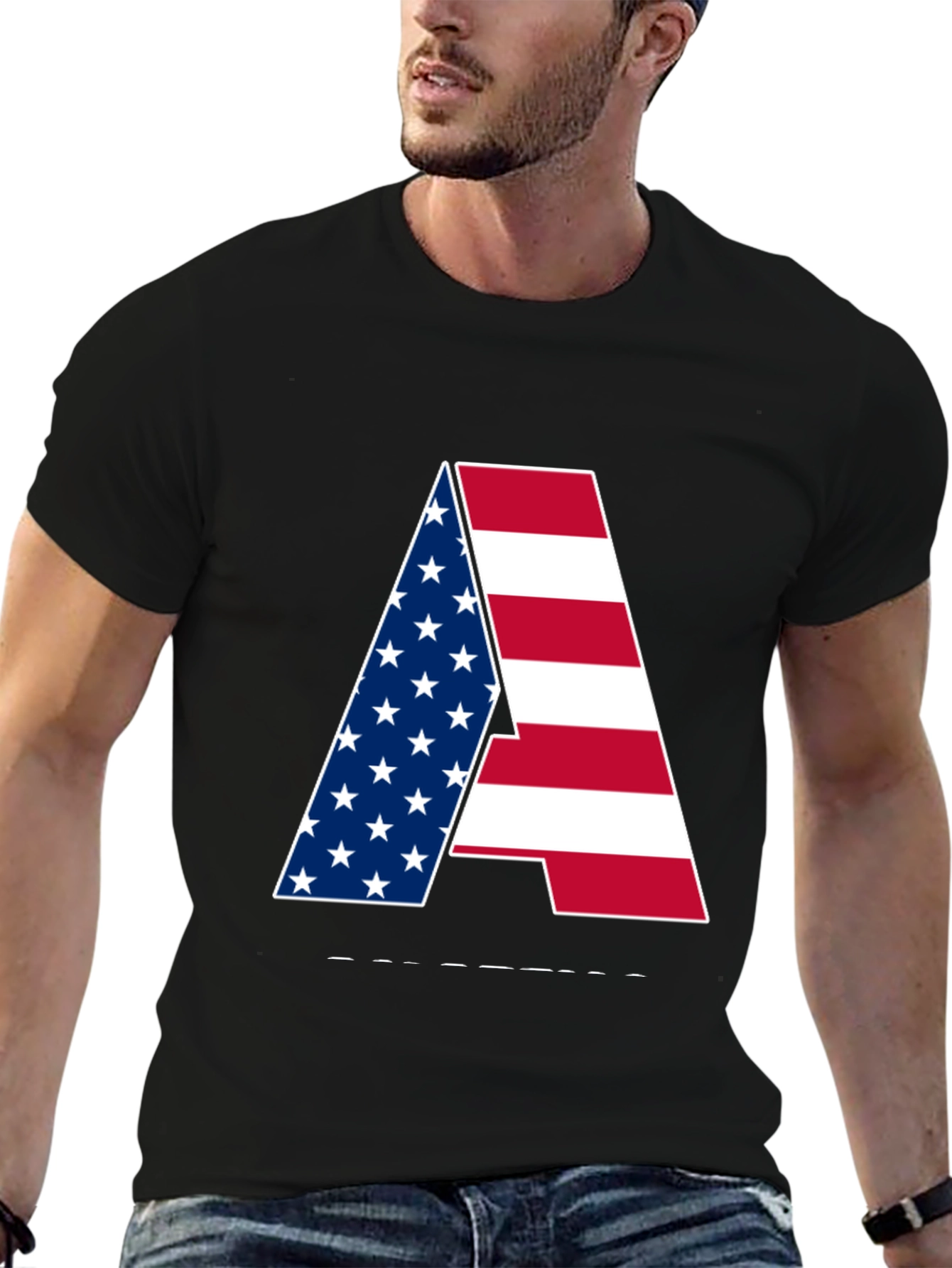 American Flag Letter Graphic Tee