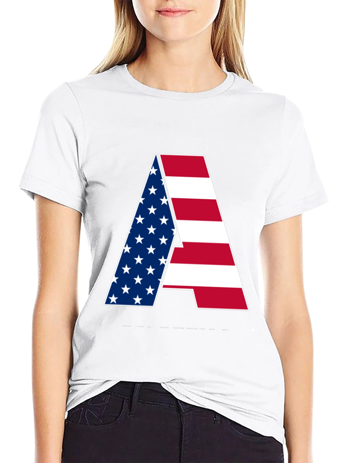 American Flag Letter Graphic Tee