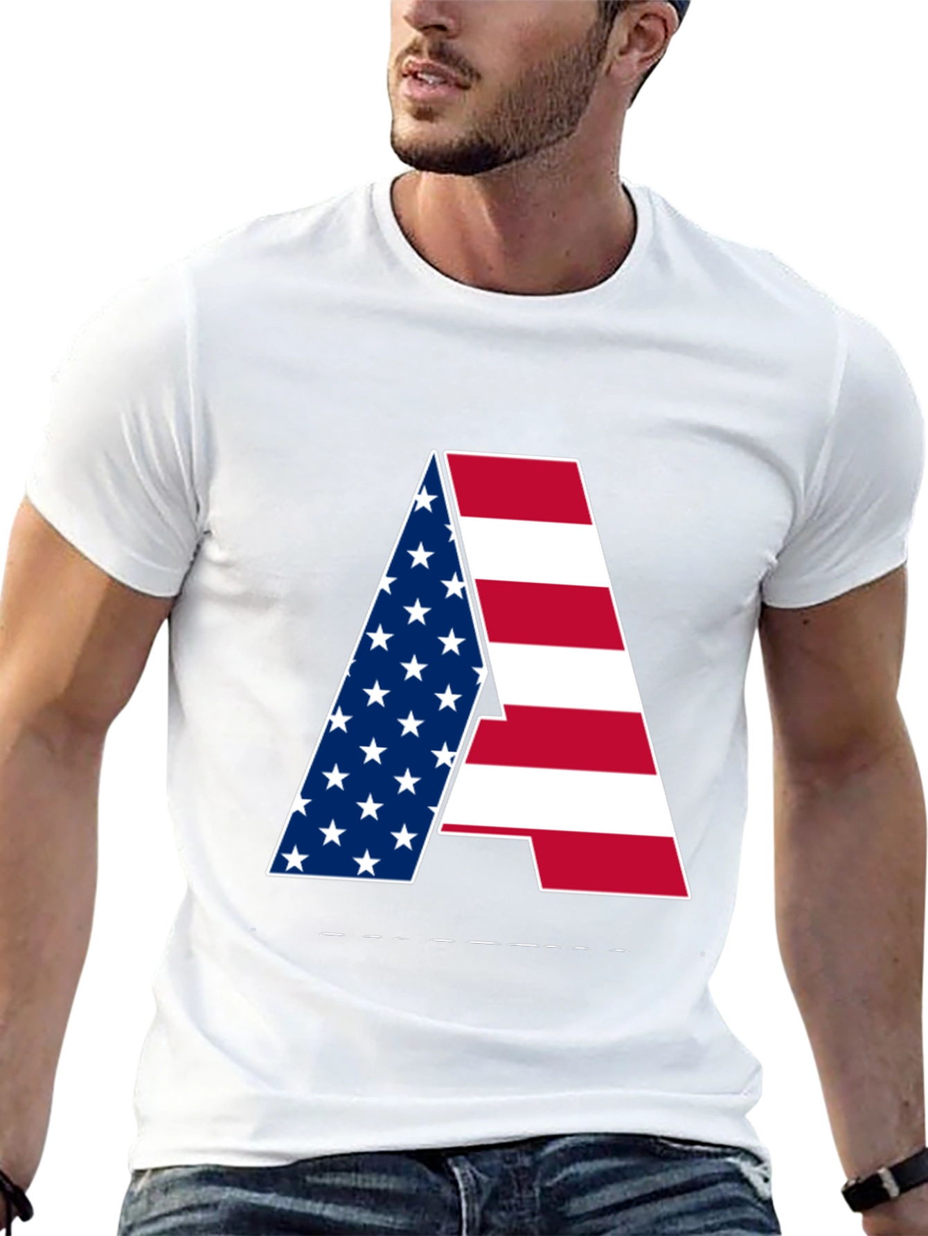 American Flag Letter Graphic Tee