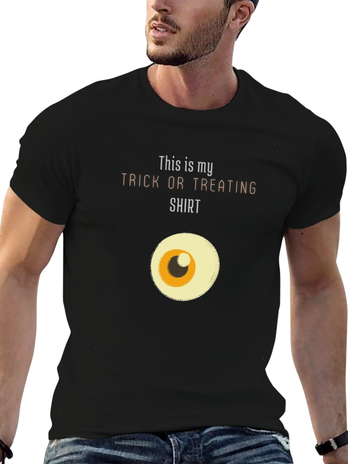 Funny Halloween Eyeball Trick or Treat Graphic Tee