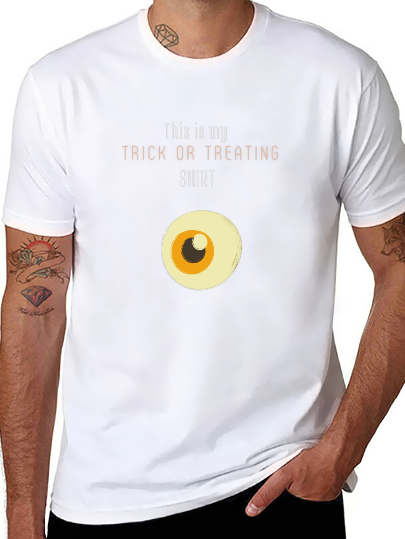 Funny Halloween Eyeball Trick or Treat Graphic Tee