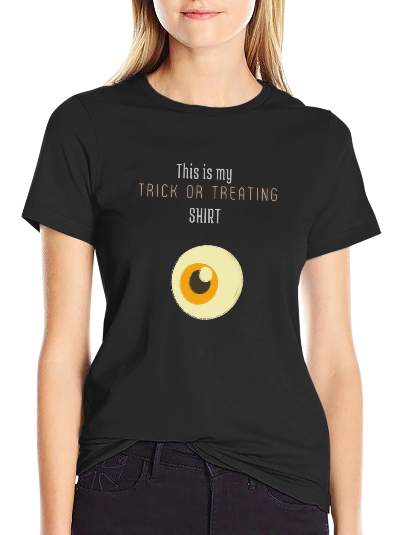 Funny Halloween Eyeball Trick or Treat Graphic Tee