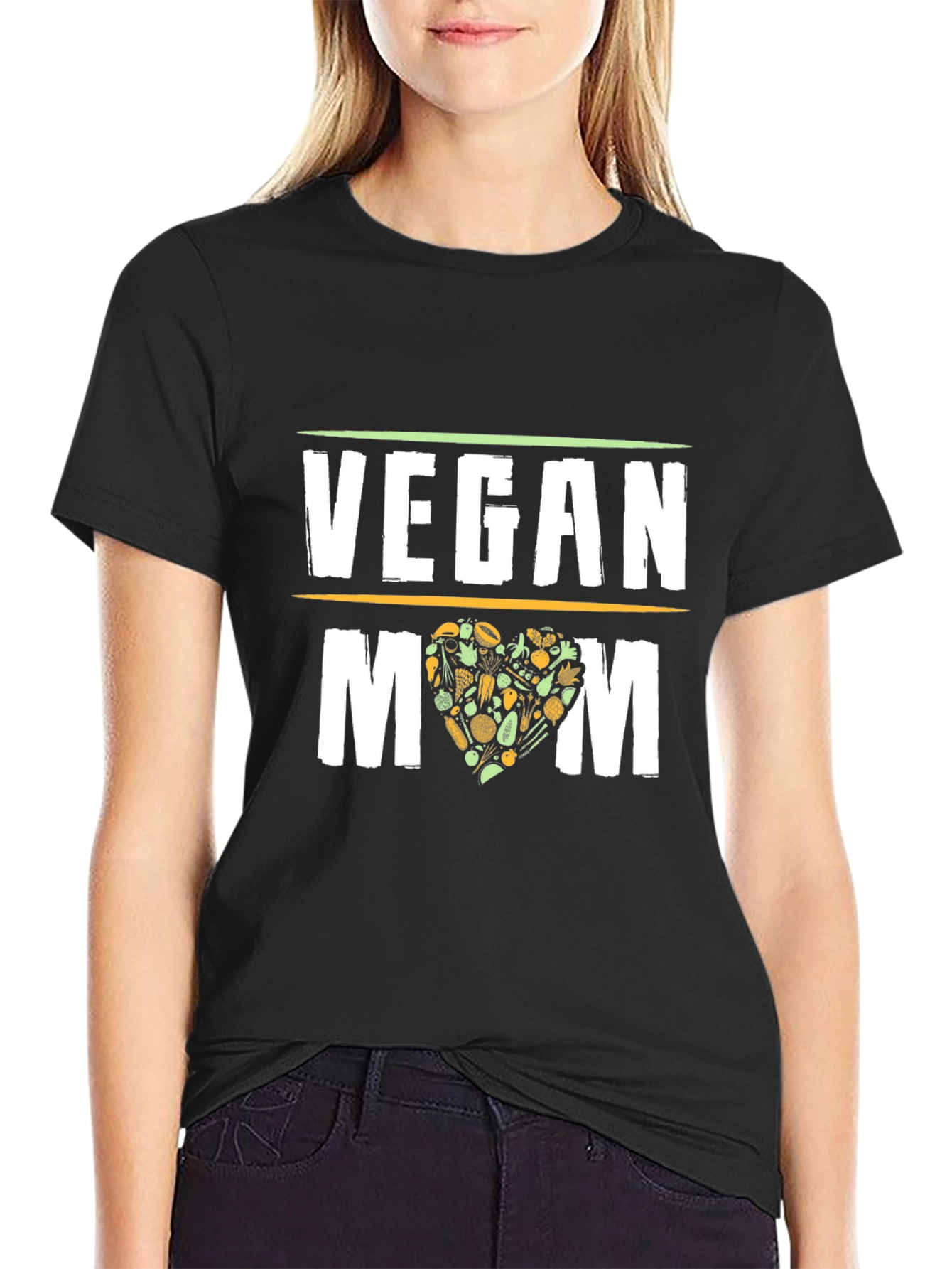 Vegan Mom T-Shirt - Black Graphic Tee