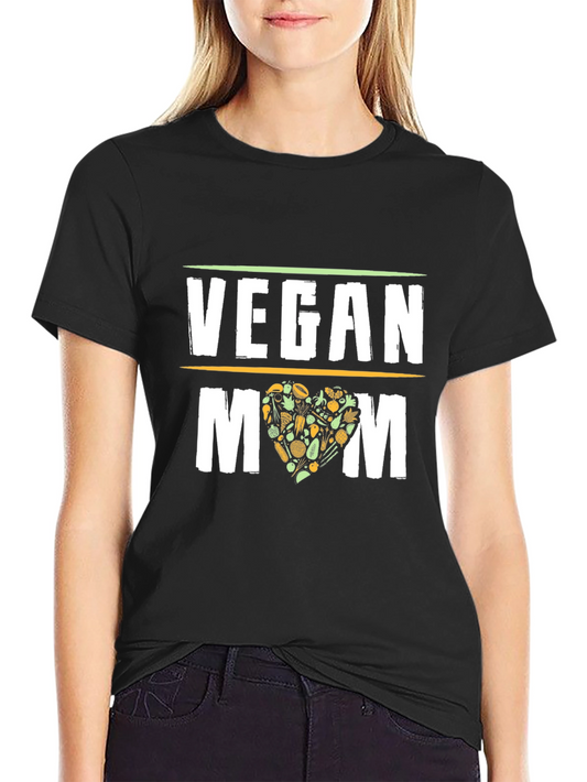 Vegan Mom T-Shirt - Black Graphic Tee
