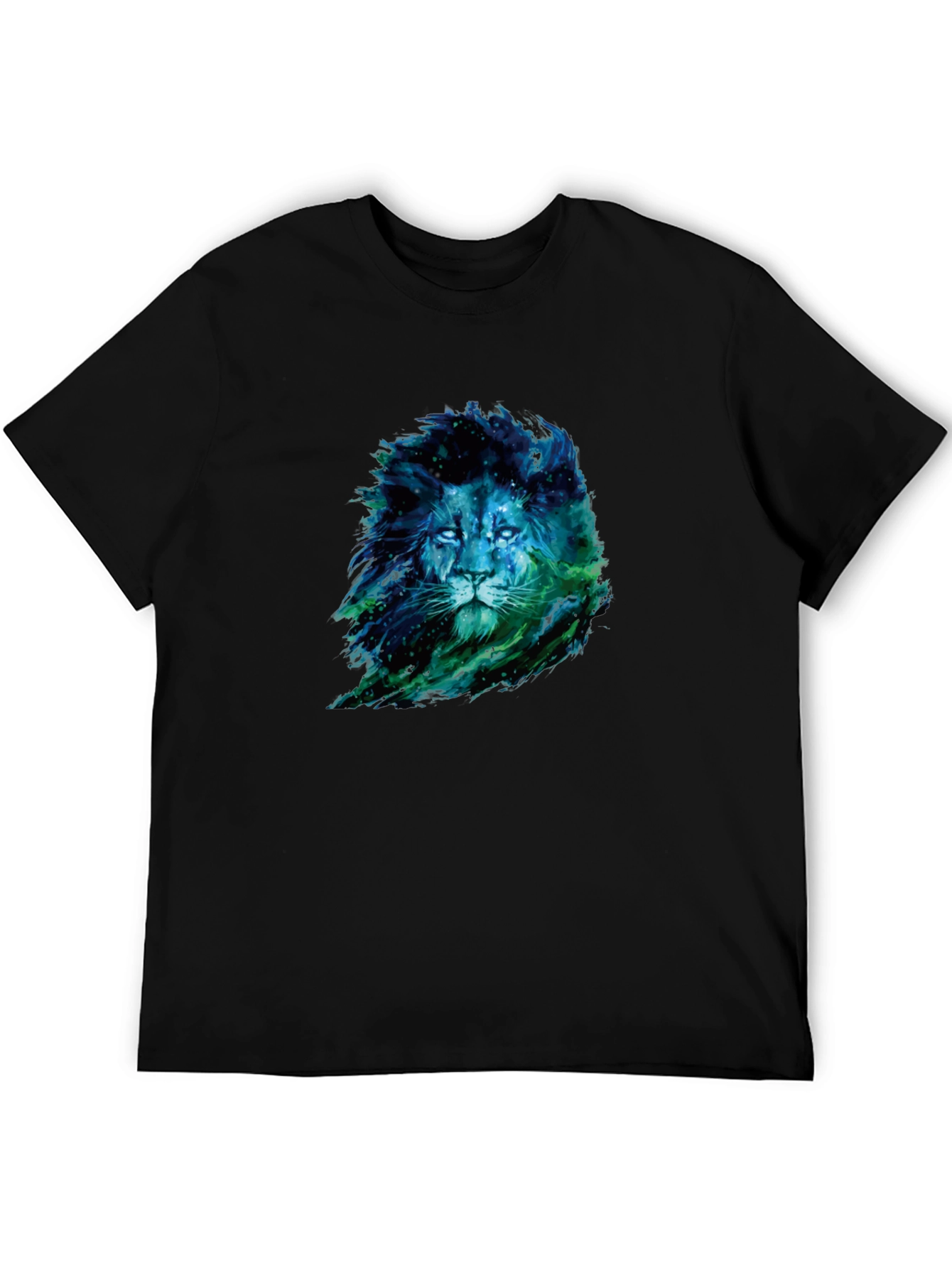 Lion Nebula Graphic Print Black T-Shirt