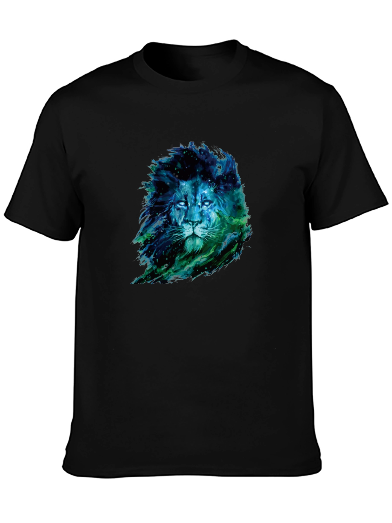 Lion Nebula Graphic Print Black T-Shirt