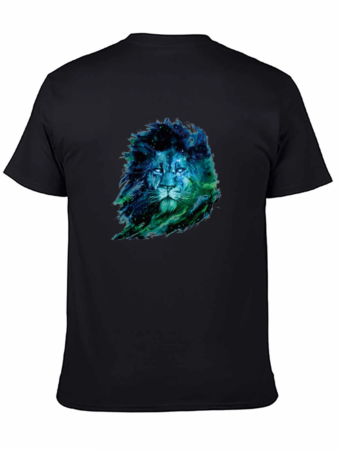 Lion Nebula Graphic Print Black T-Shirt