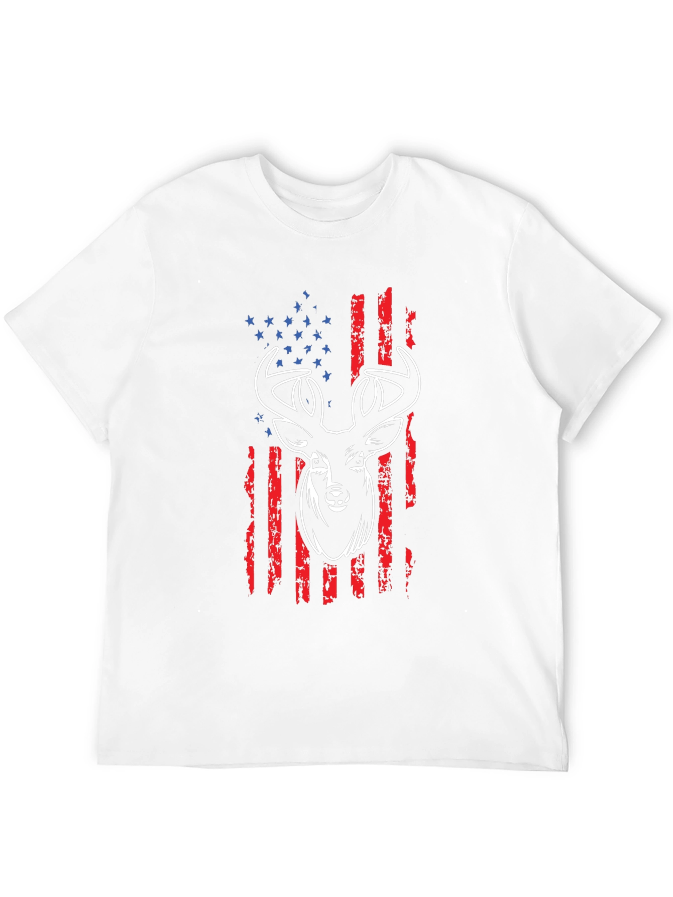 American Flag Deer Graphic T-Shirt