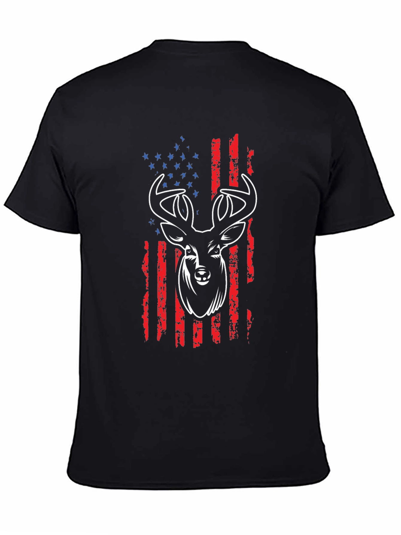 American Flag Deer Graphic T-Shirt