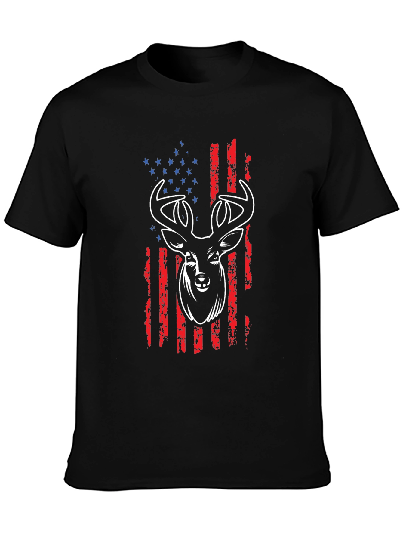 American Flag Deer Graphic T-Shirt