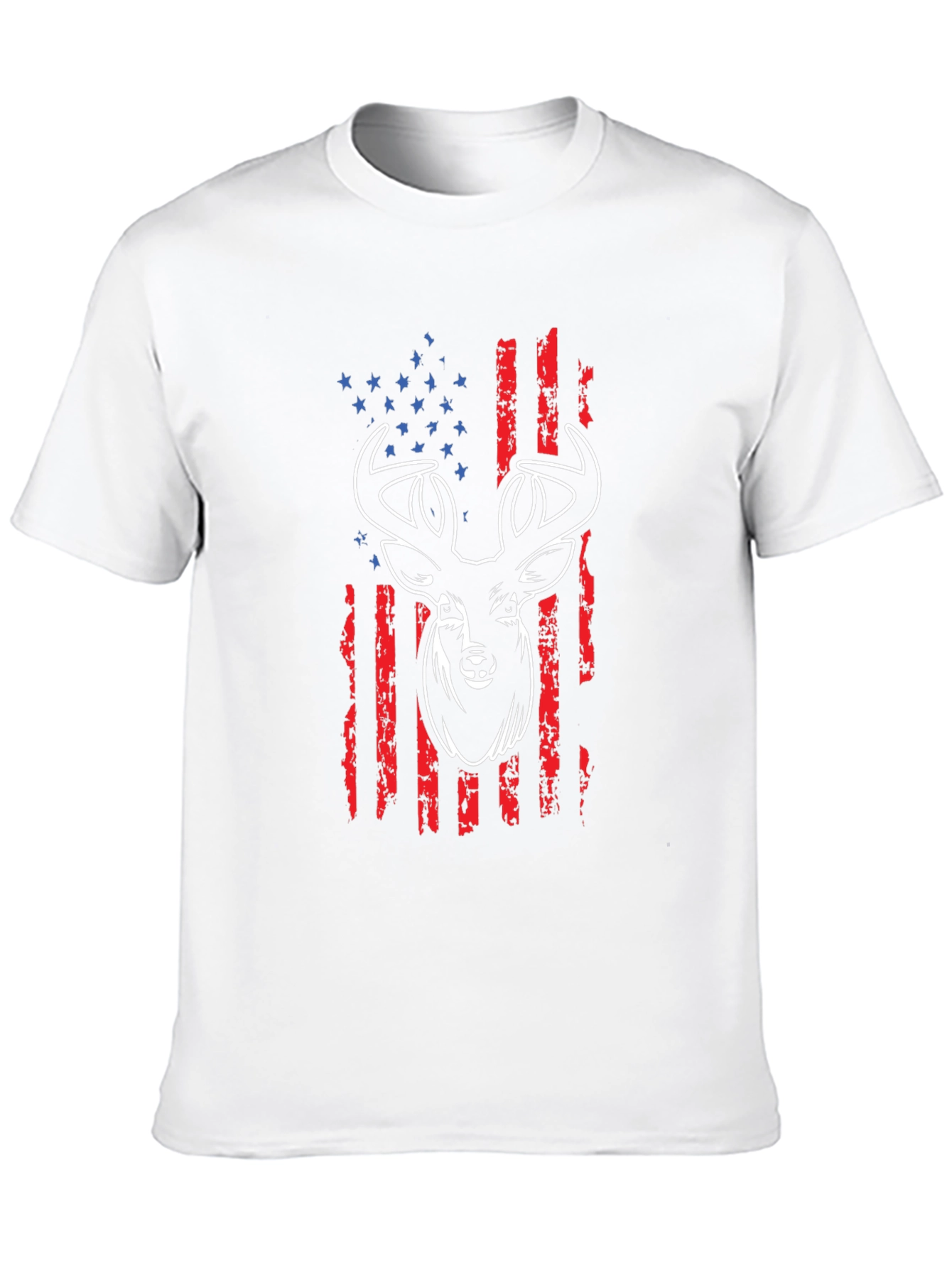 American Flag Deer Graphic T-Shirt