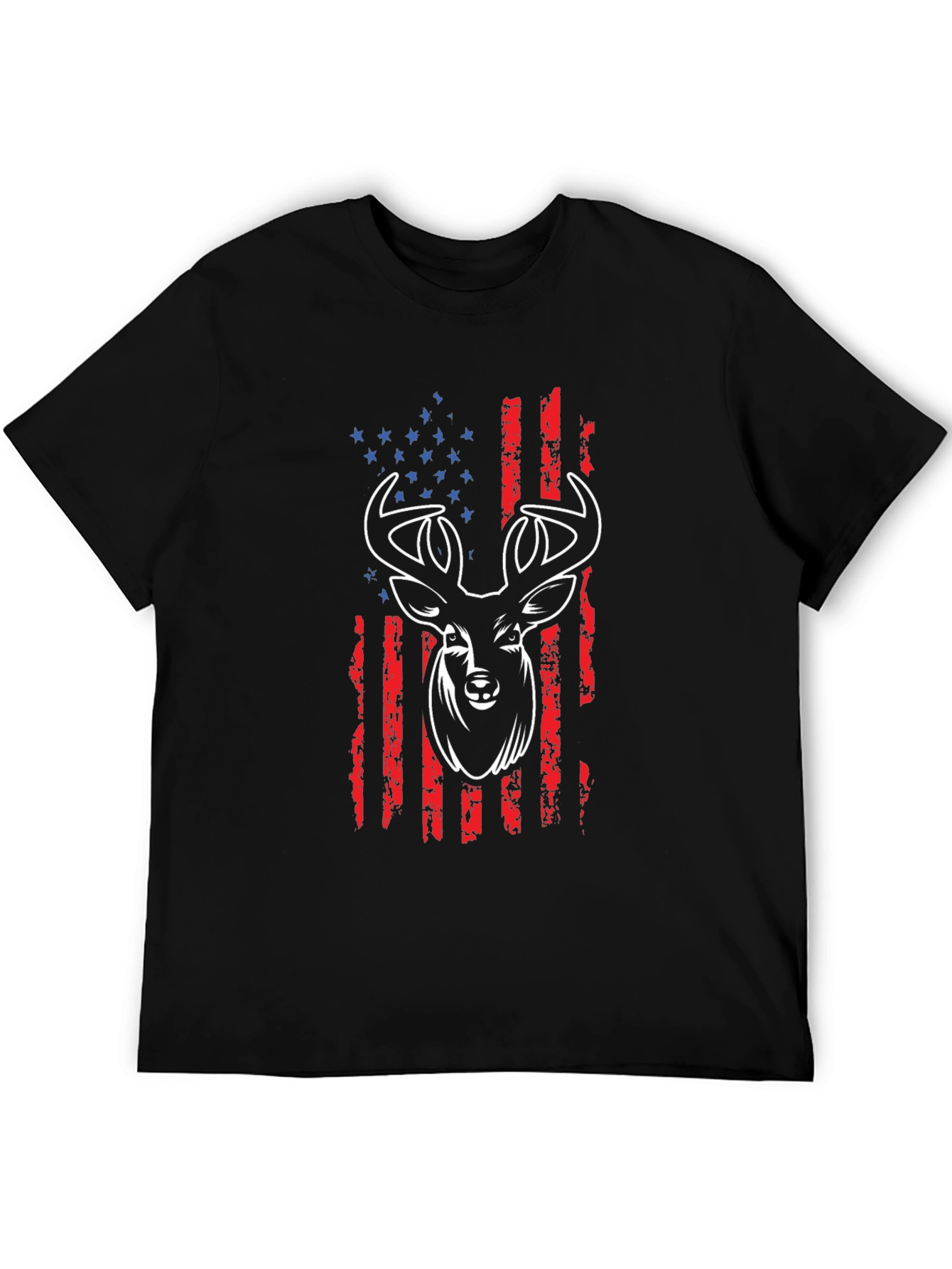 American Flag Deer Graphic T-Shirt