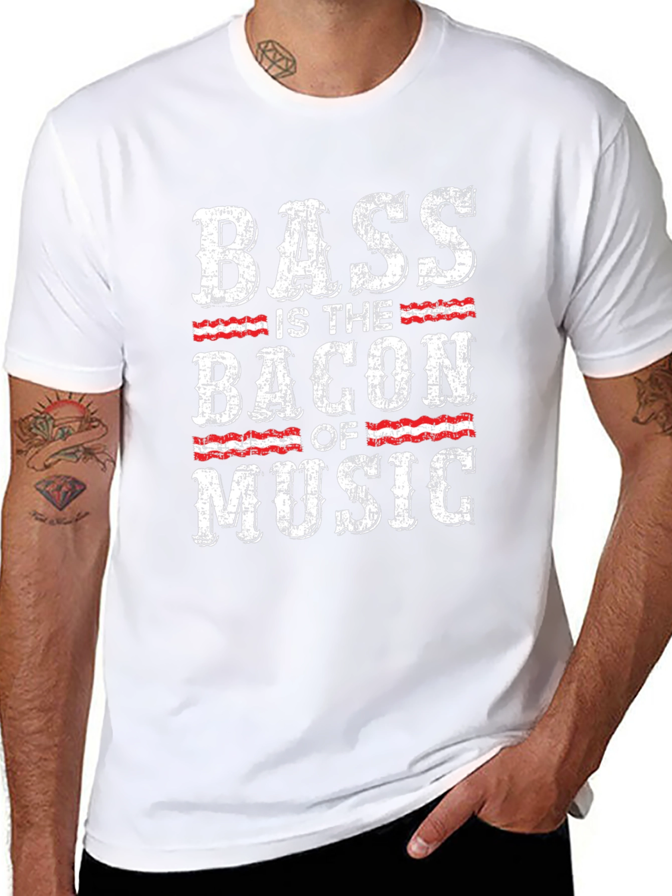 Bass is the Bacon of Music Black T-Shirt