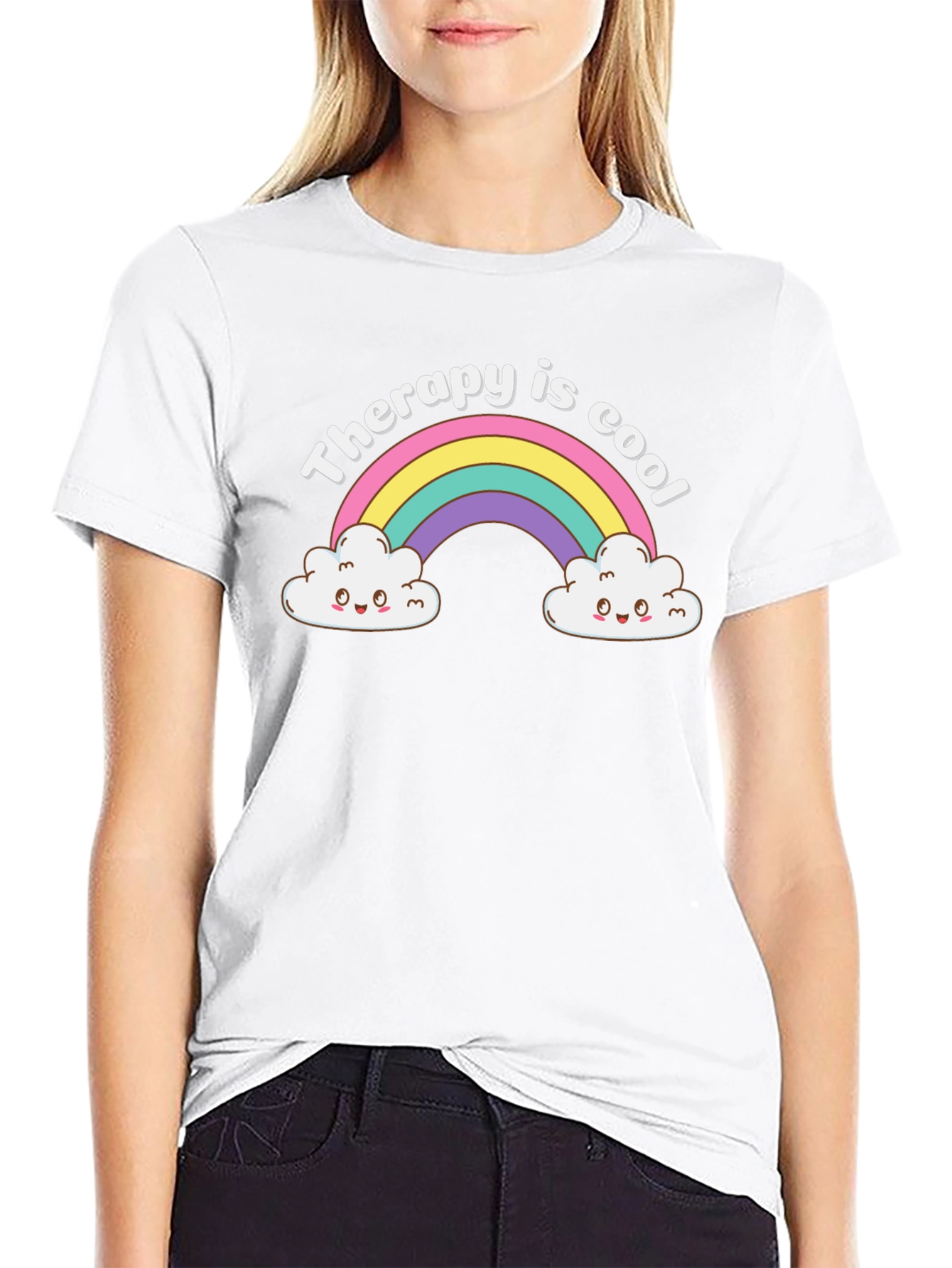 Therapy is Cool Rainbow Graphic Tee