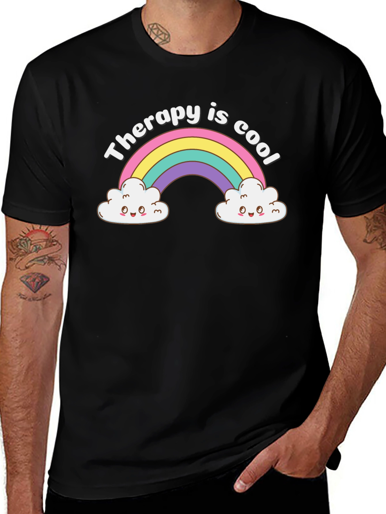 Therapy is Cool Rainbow Graphic Tee