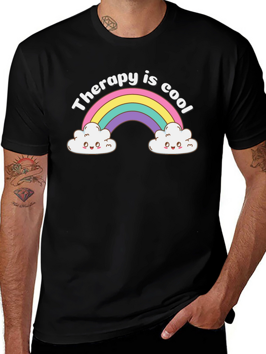 Therapy is Cool Rainbow Graphic Tee