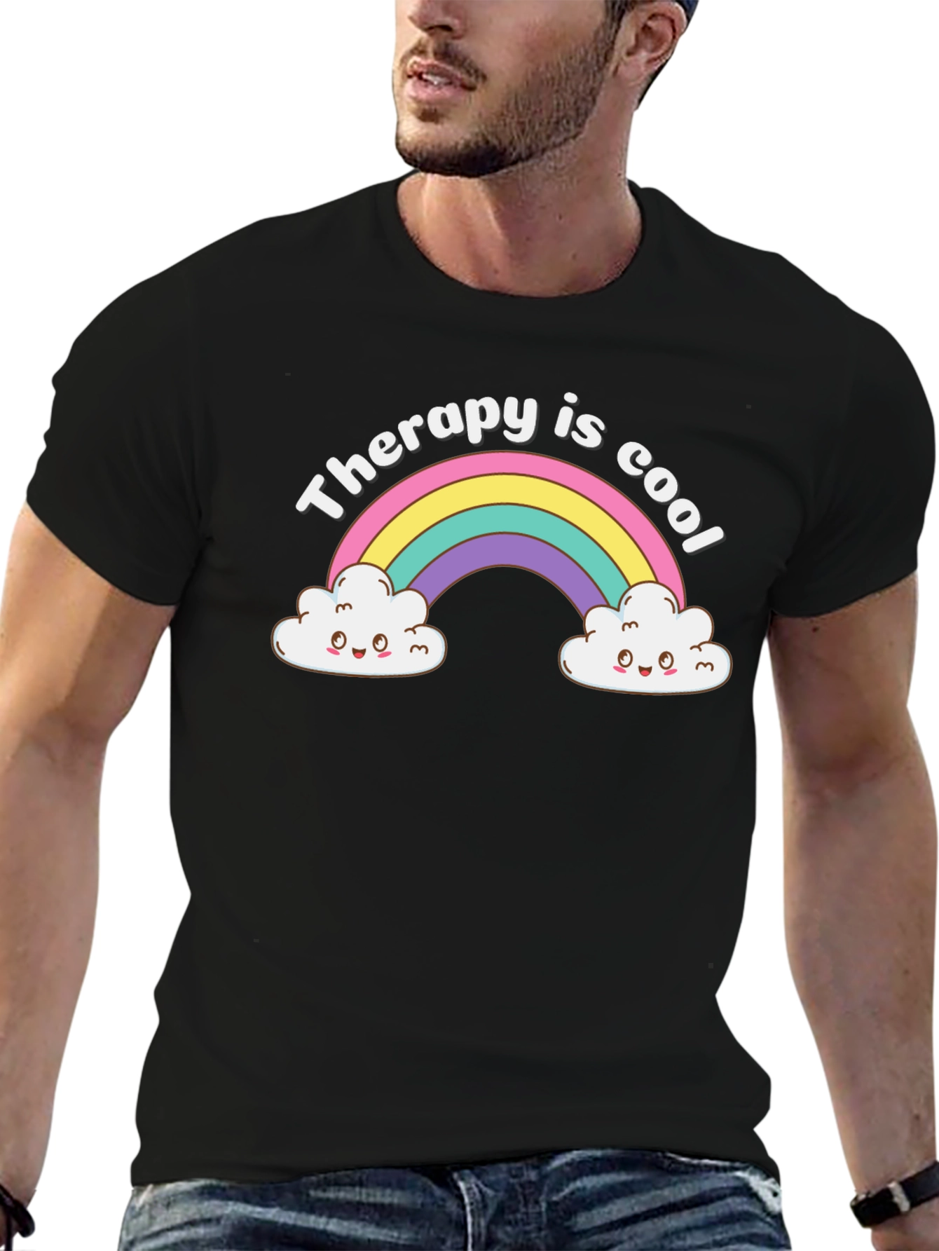 Therapy is Cool Rainbow Graphic Tee