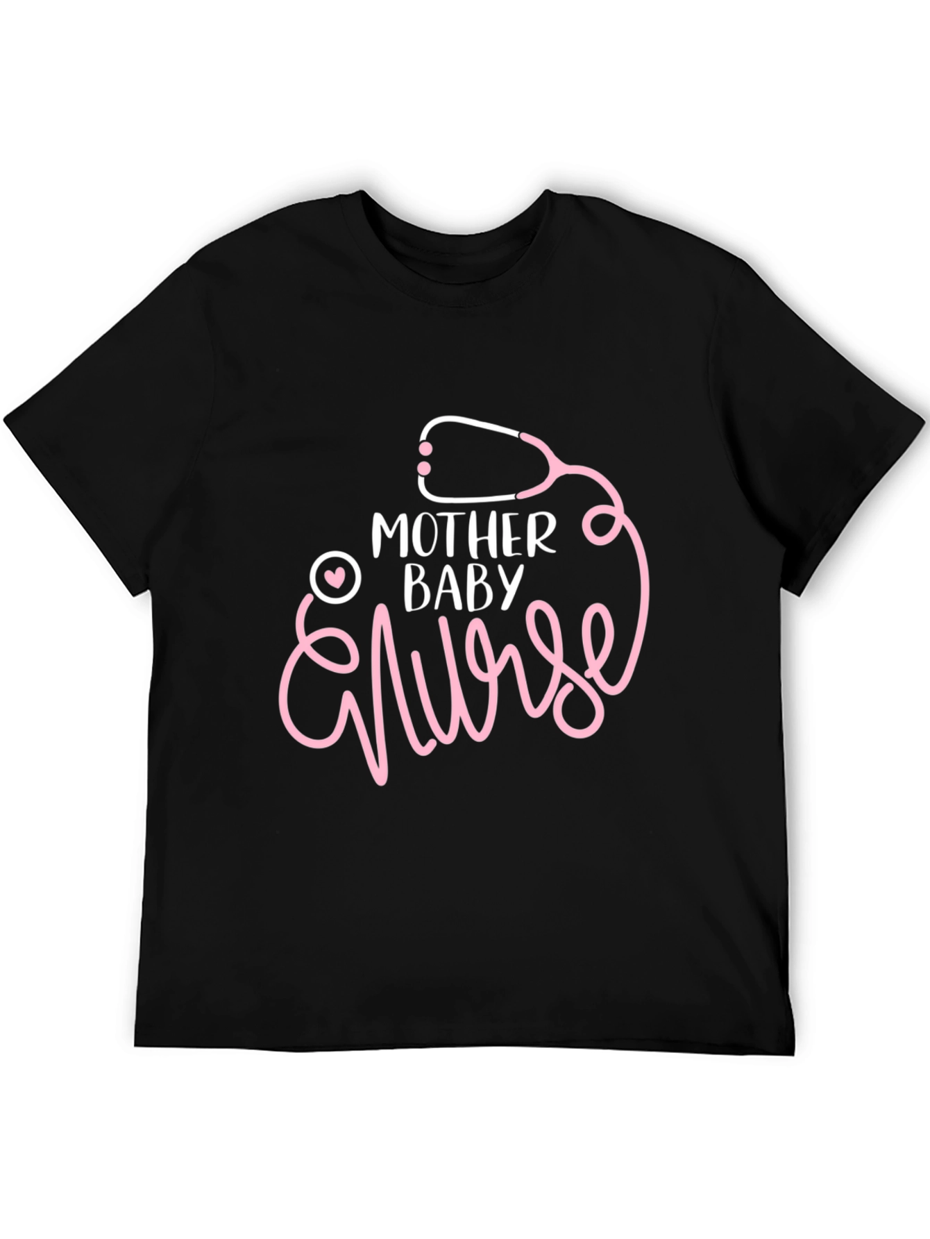 Mother Baby Nurse Stethoscope Graphic Tee - Black