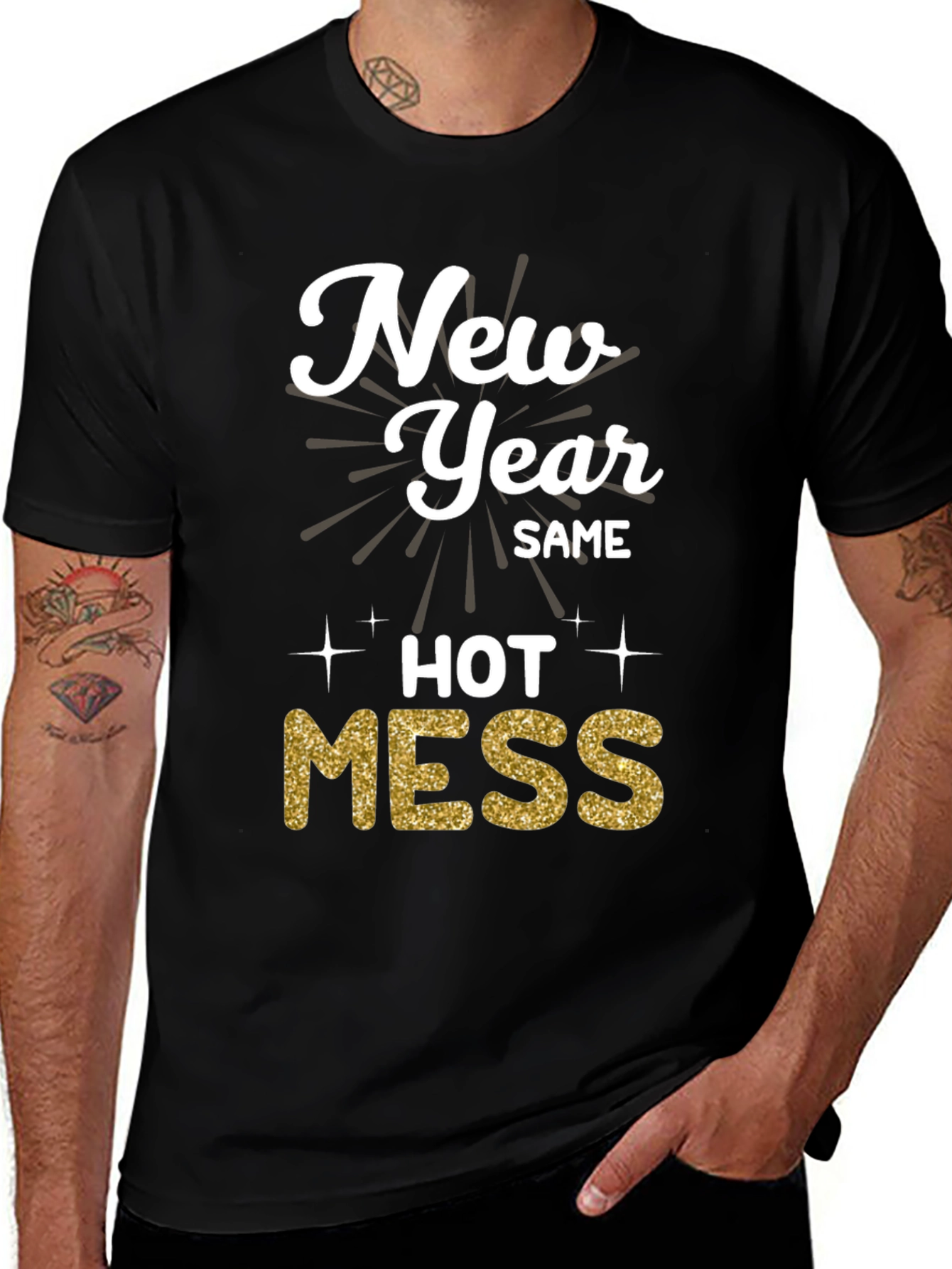 New Year Same Hot Mess Graphic T-Shirt