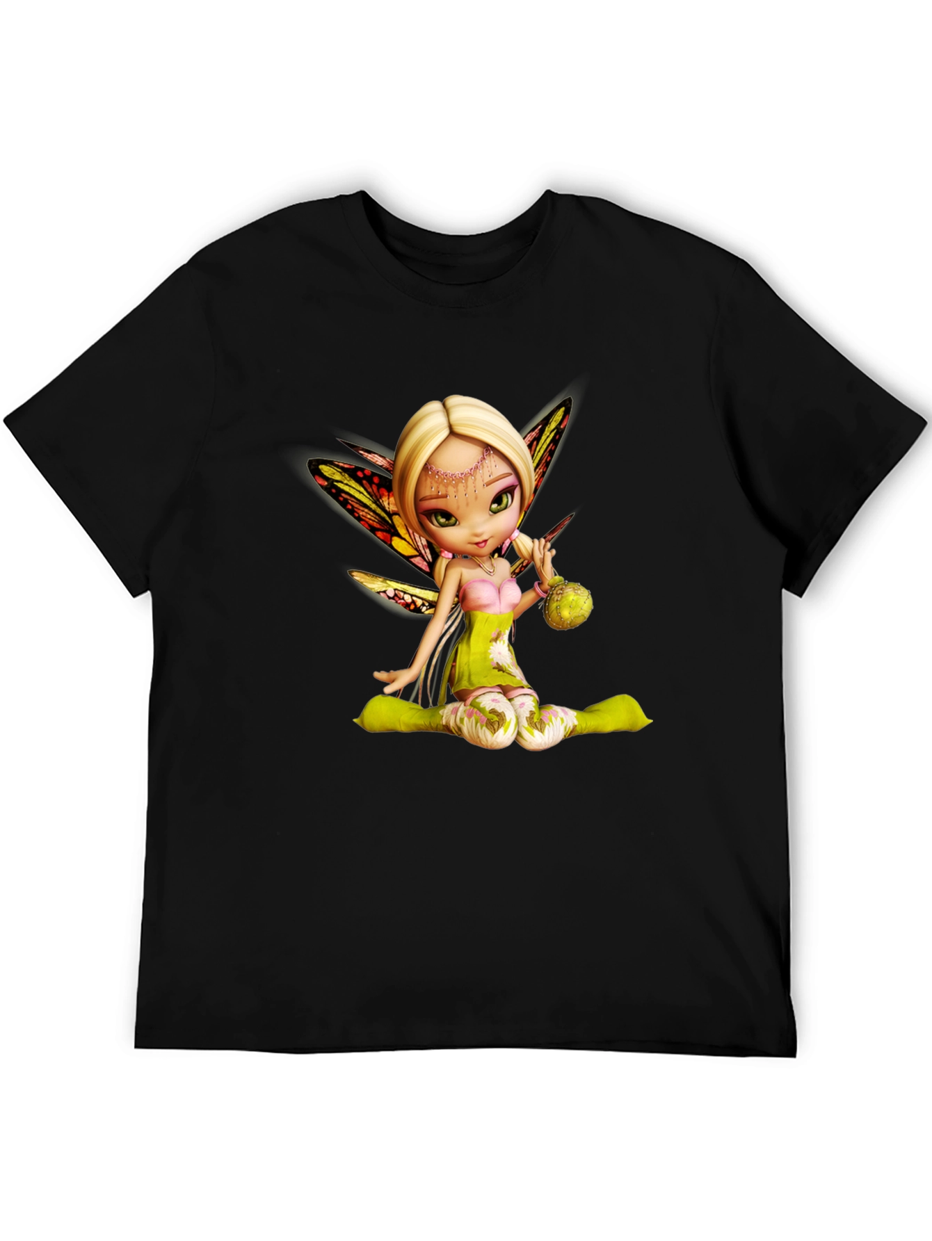 Fairy Graphic Tee - Whimsical Black T-Shirt