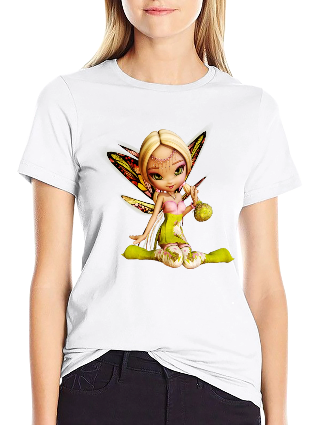 Fairy Graphic Tee - Whimsical Black T-Shirt