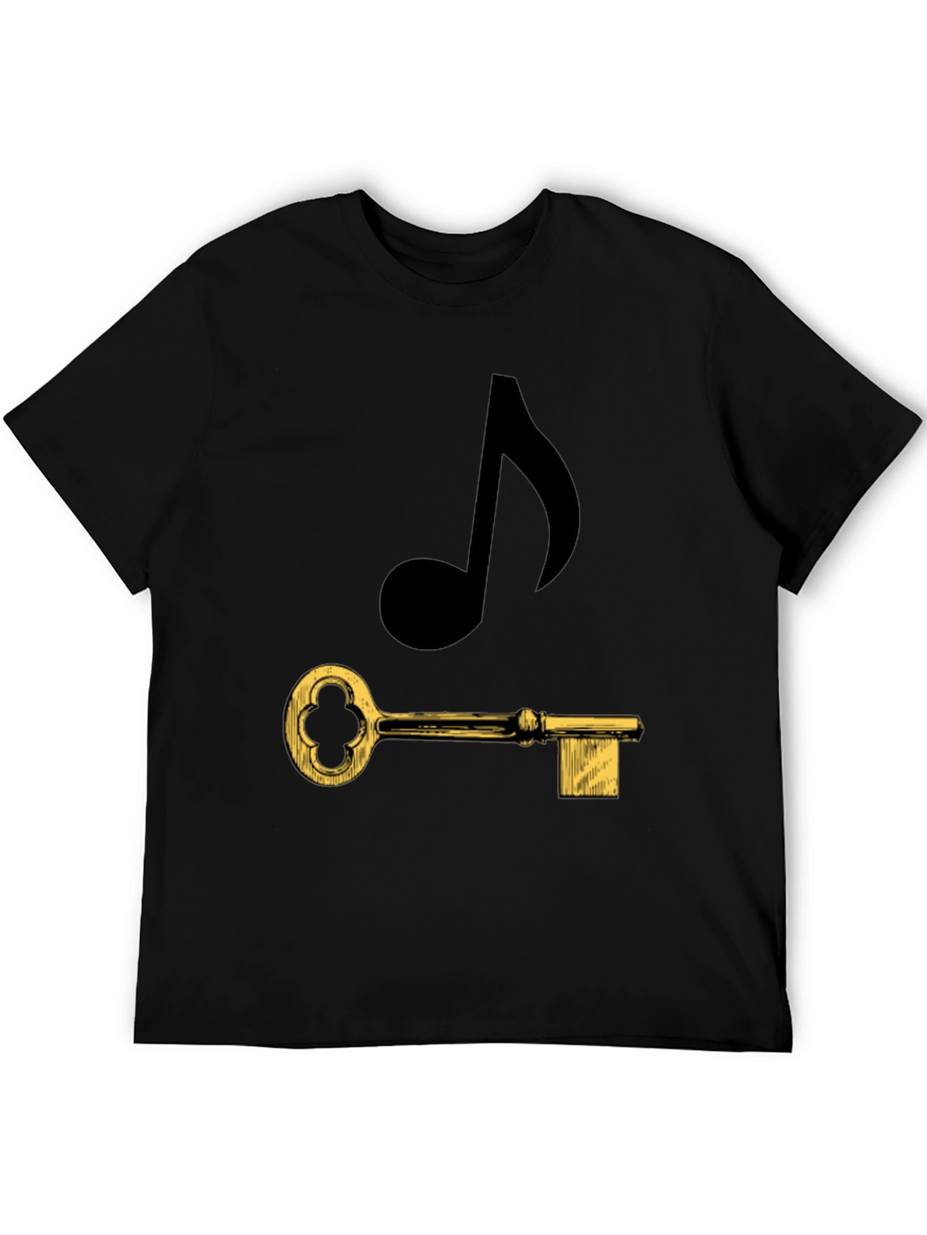 Music Key Graphic Tee - Black Cotton T-Shirt