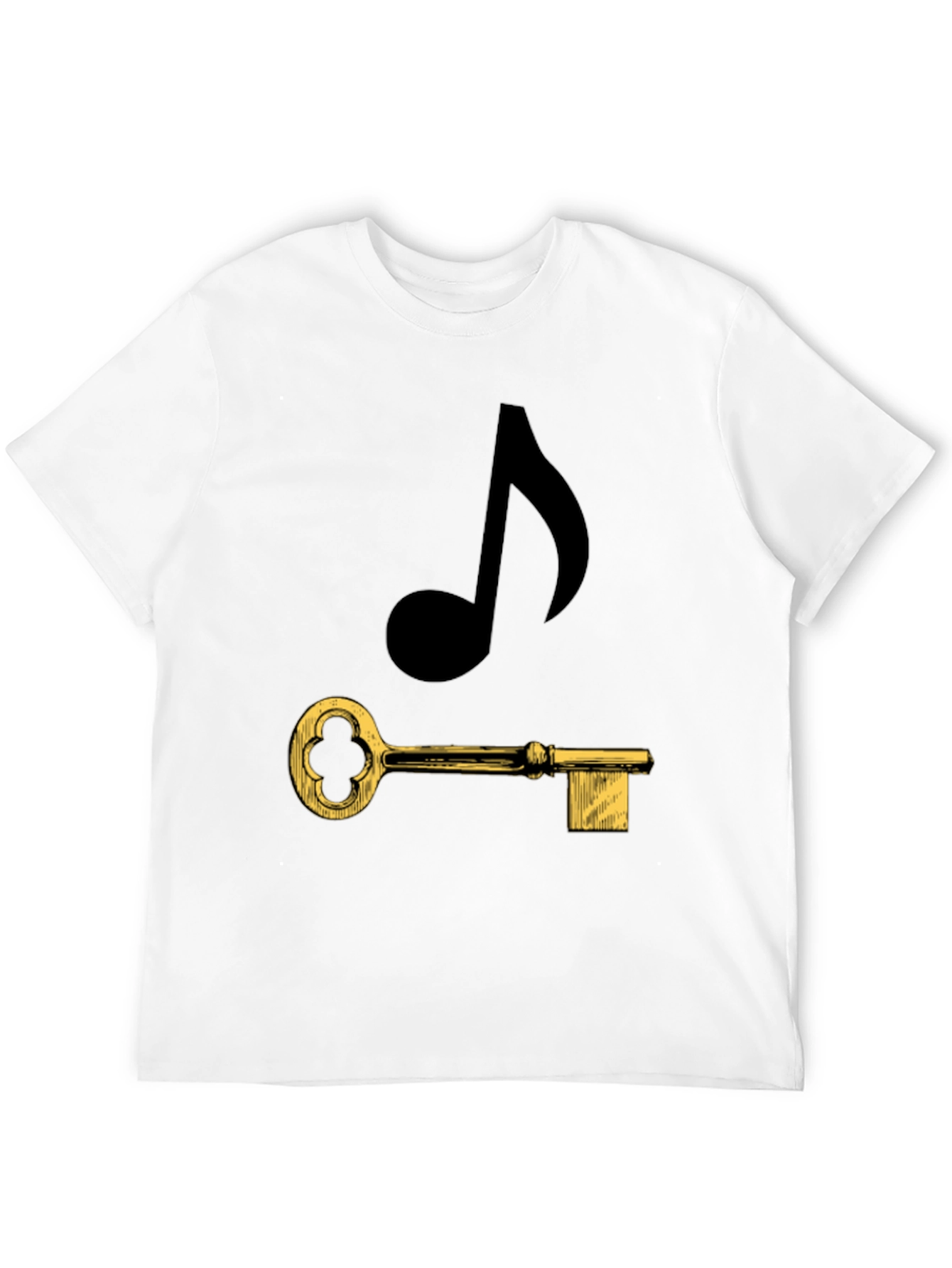 Music Key Graphic Tee - Black Cotton T-Shirt