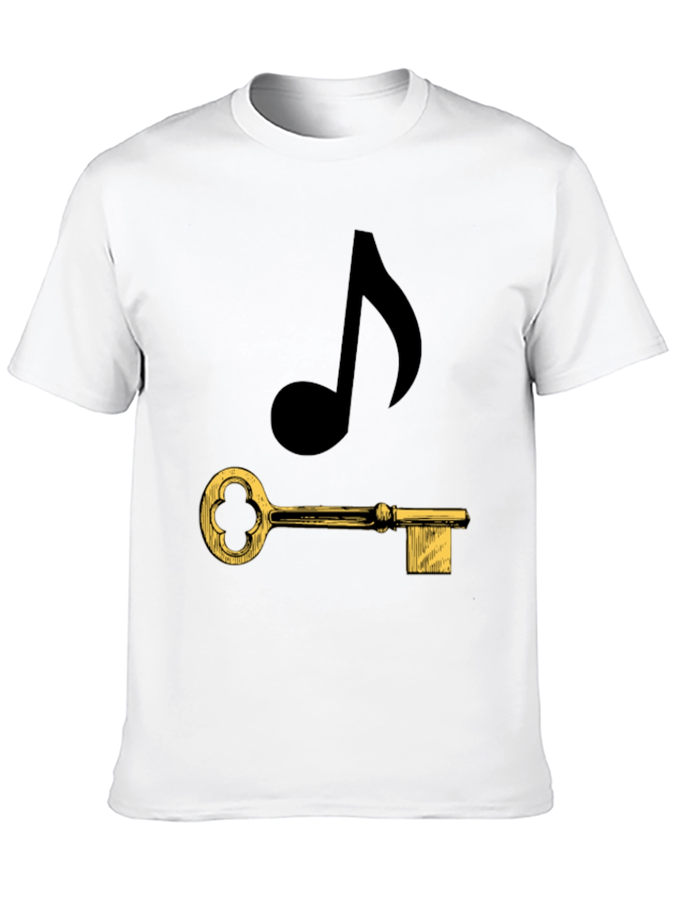 Music Key Graphic Tee - Black Cotton T-Shirt
