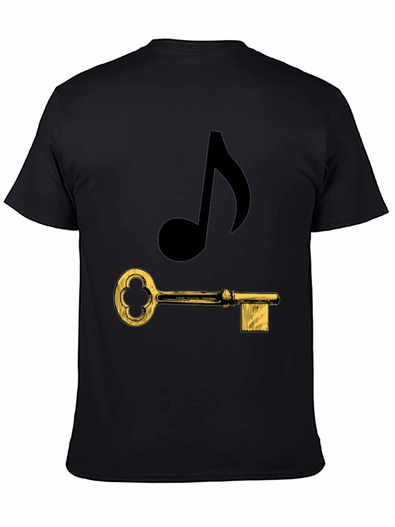 Music Key Graphic Tee - Black Cotton T-Shirt