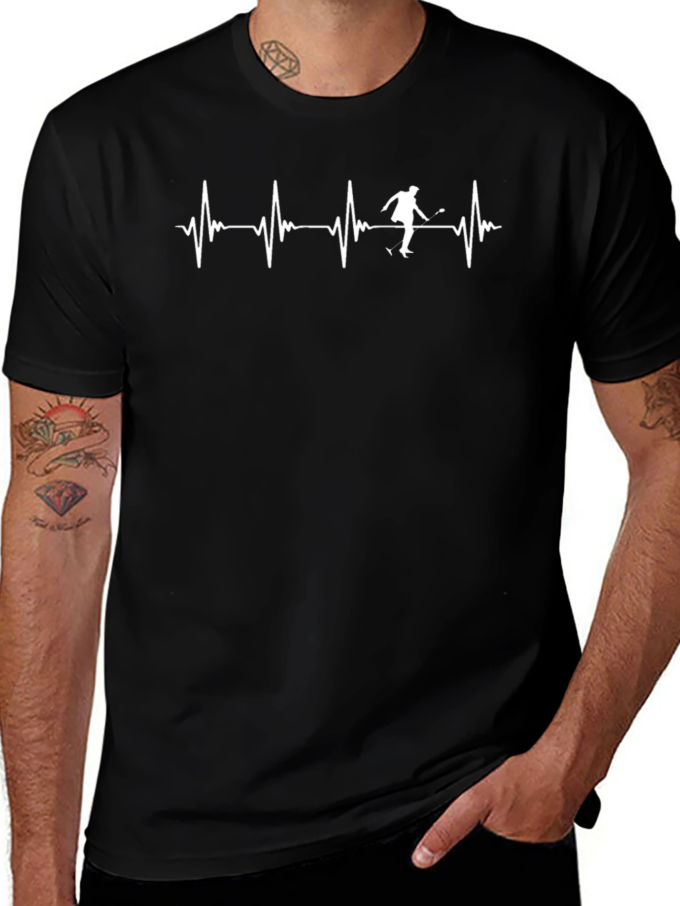 Tennis Heartbeat T-Shirt - Black