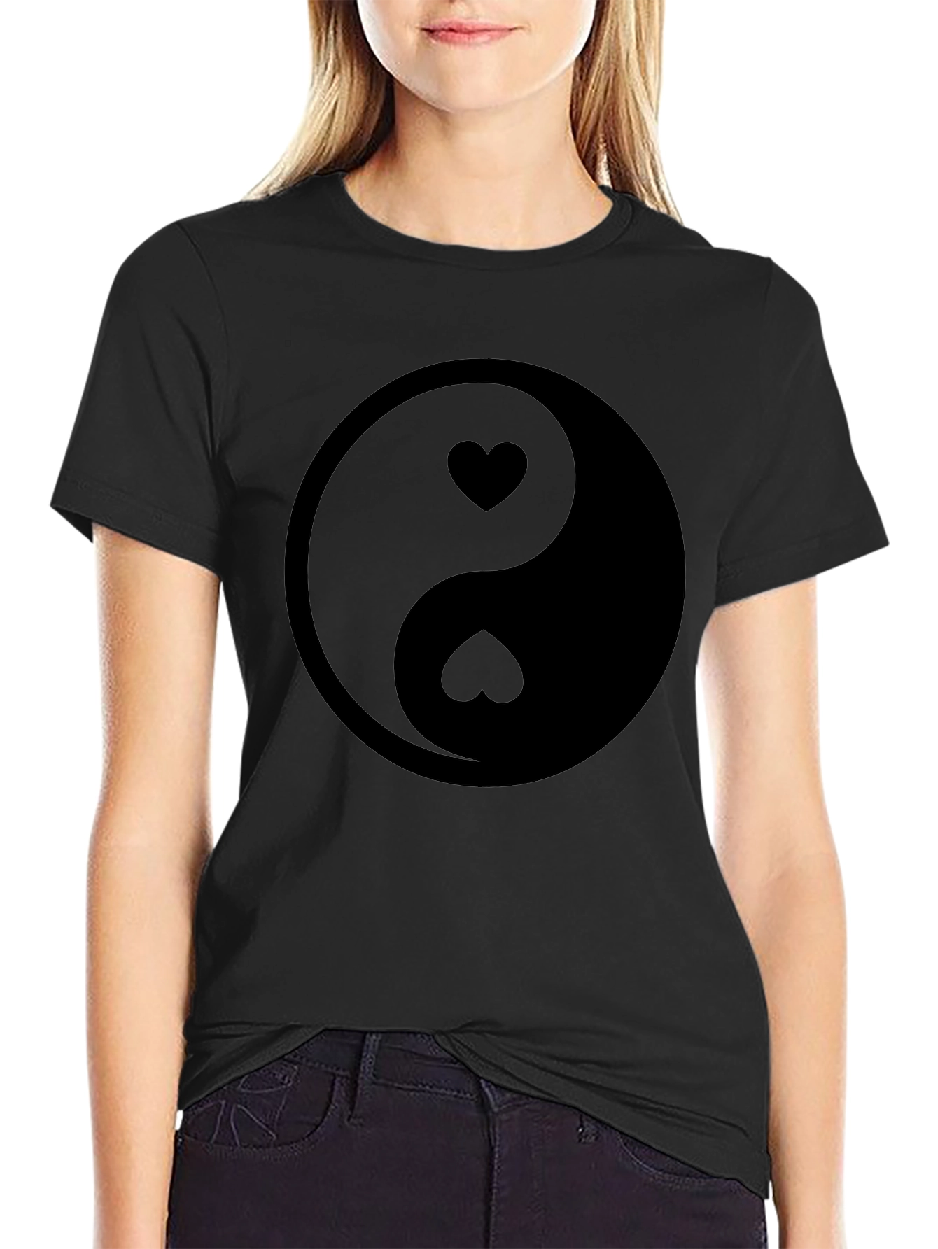 Yin Yang Heart Graphic Tee - Stylish Unisex T-Shirt