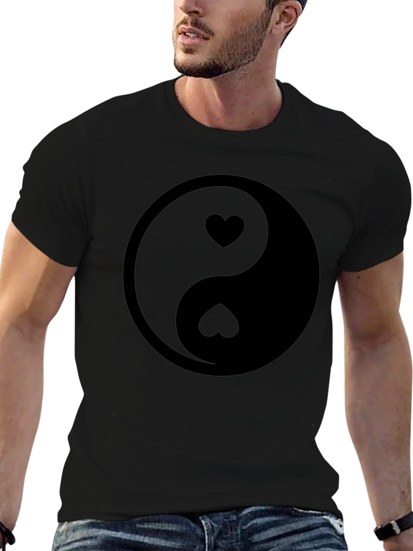 Yin Yang Heart Graphic Tee - Stylish Unisex T-Shirt