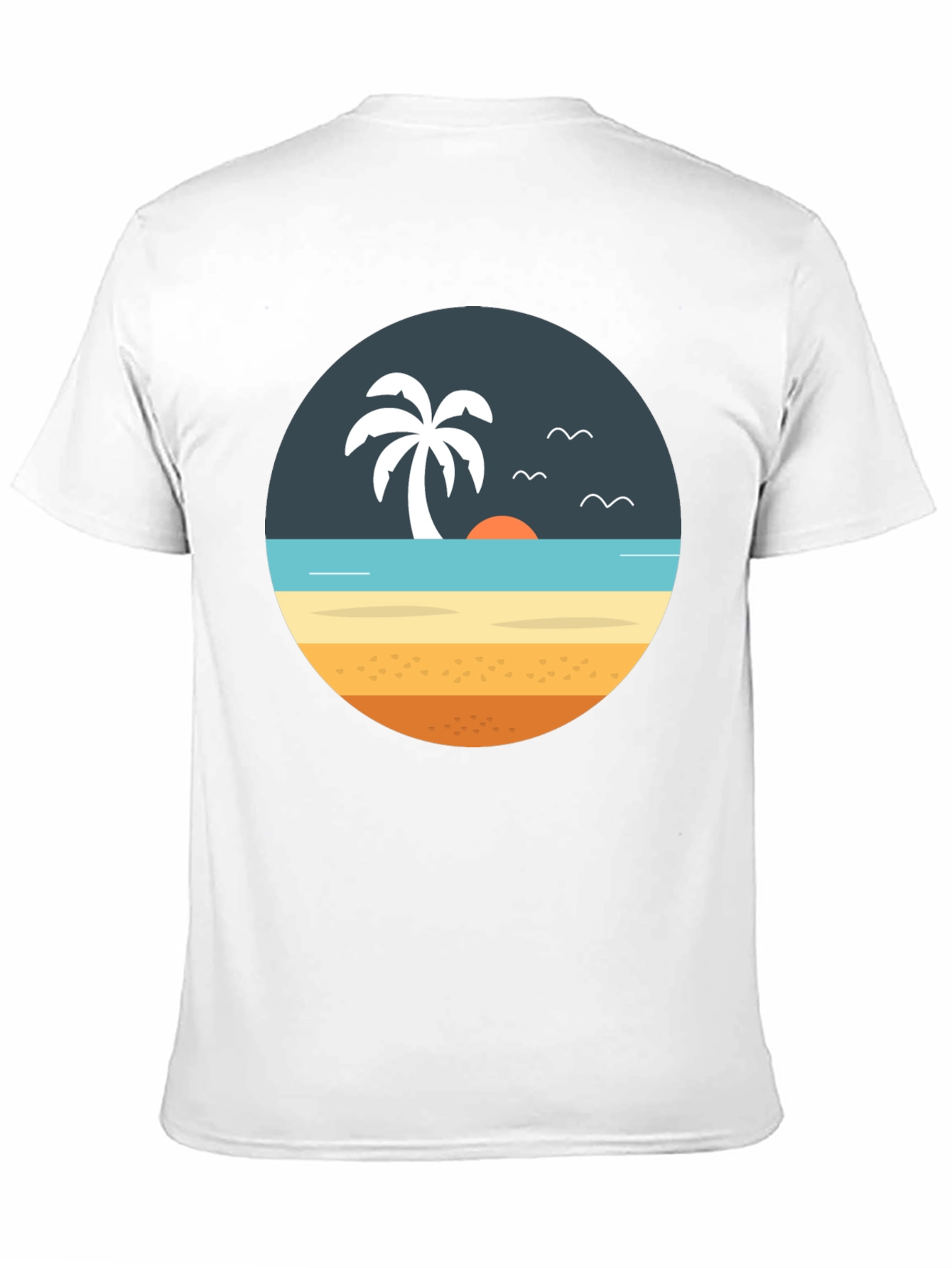 Beach Scene Graphic Tee - Tropical Island Vibe