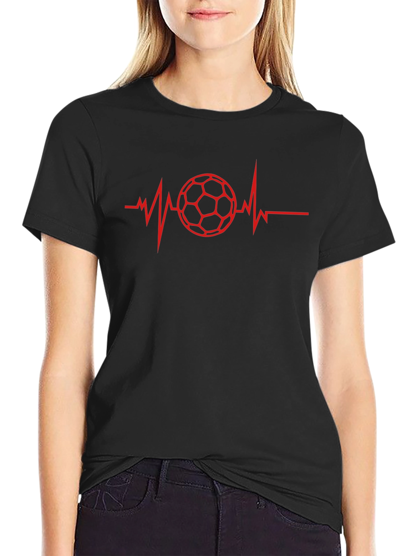 Soccer Heartbeat T-Shirt - Sporty Graphic Tee