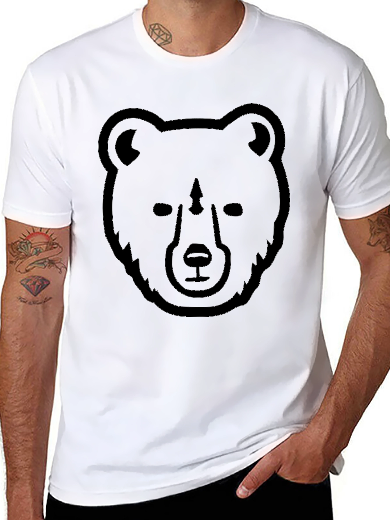 Black Bear Graphic T-Shirt - Stylish Animal Design