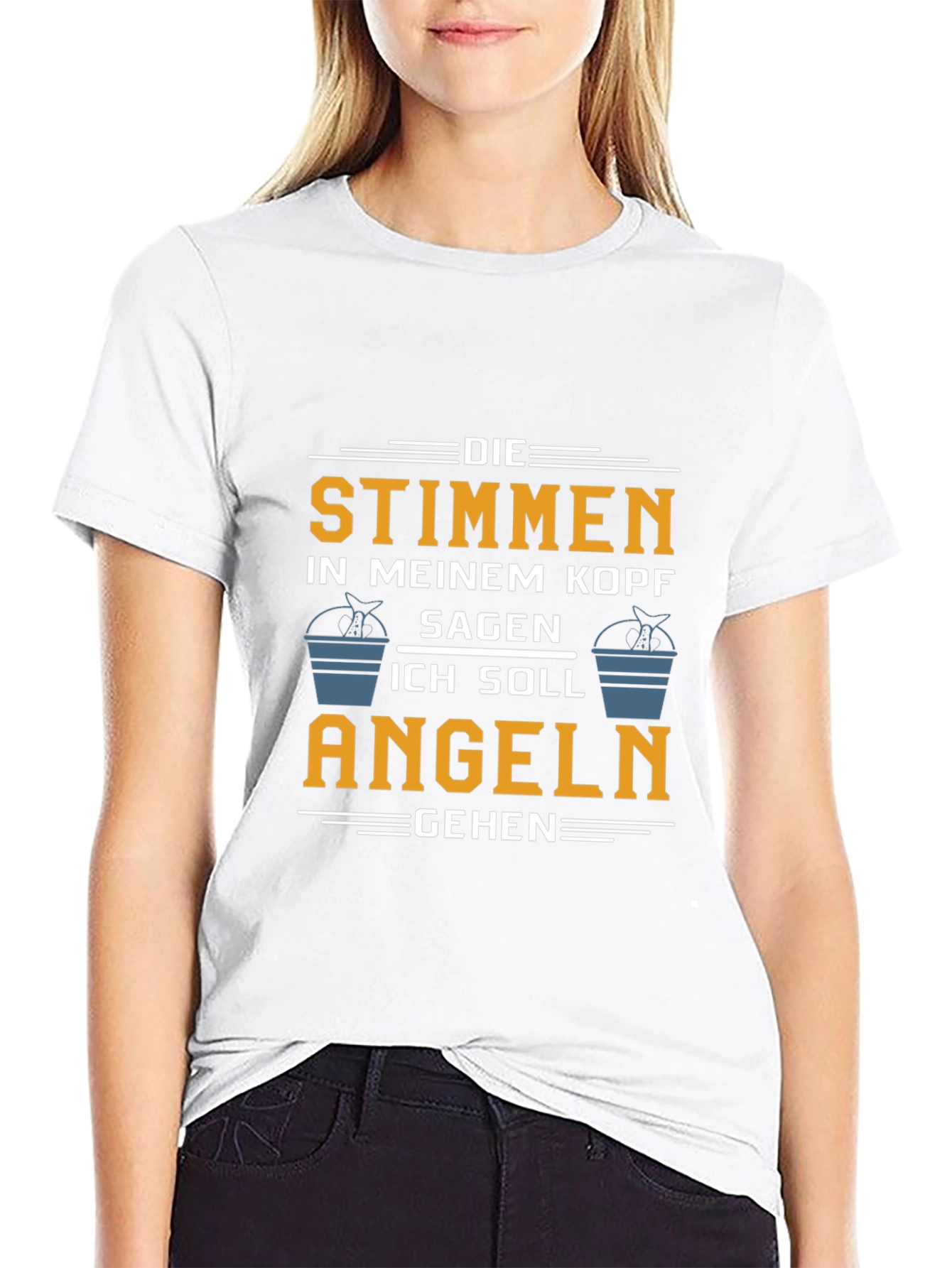 Die Stimmen T-Shirt: Funny Fishing Tee for Anglers